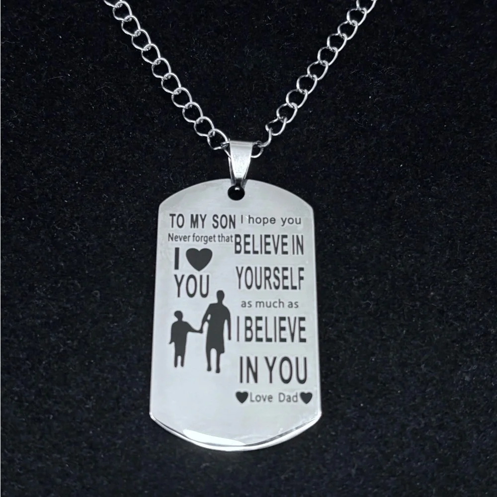 Men’s inspirational military dog tag Necklace